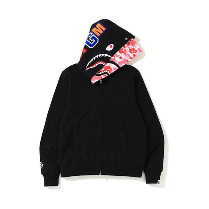 Baby Apee Shark Camouflage Hooded Cardigan Zipper Fashion Brand Comfortable Men's Women's Pullover Coat