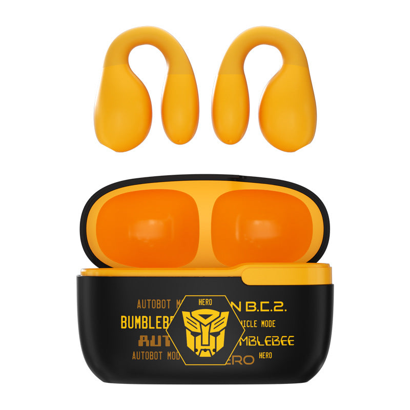 Transformer T05 Real Wireless Bluetooth Ear Bone Clip Conduction Headset Bumblebee Large Volume Cool Long Wear No Pain