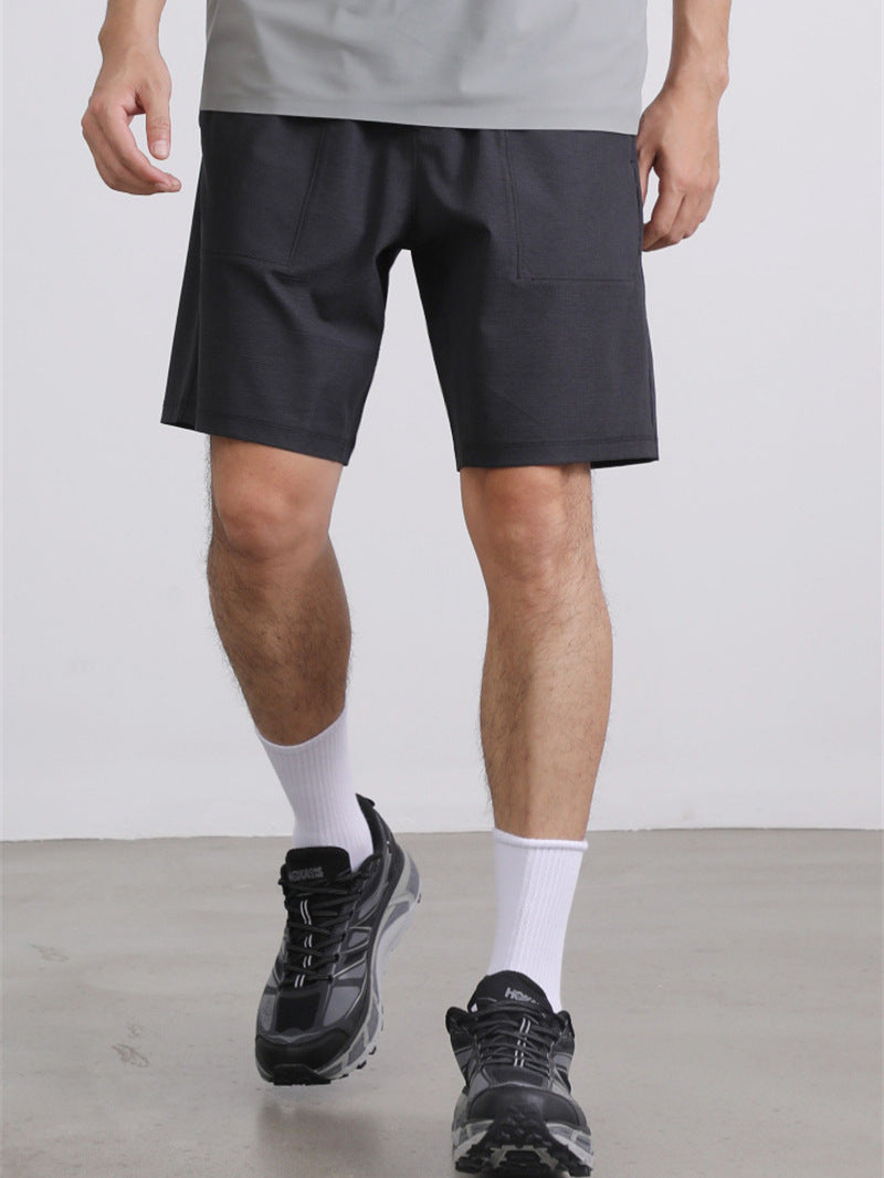 Lulu Men's Shorts Summer Business Casual Five-Point Pants Commuter Workwear Simple Men's Pants Comfortable Hiking Shorts