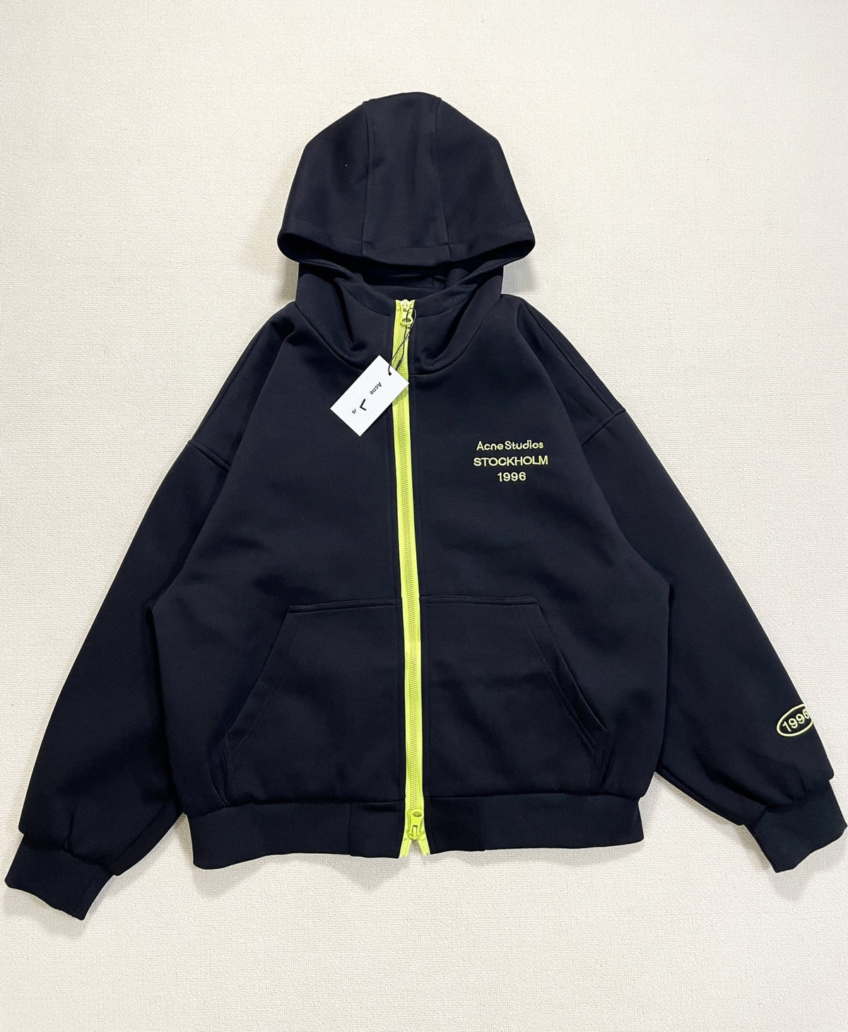 1996 Embroidered Logo Letter Zip-Up Loose-Fit Unisex Hooded Sweatshirt (Part 2)