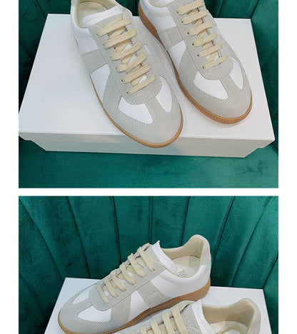 GMabcd mm6 Dexun Shoes for Women 2025 New Model Top Layer Cowhide Raw Rubber Sole Comfortable Casual Sneakers for Men and Women