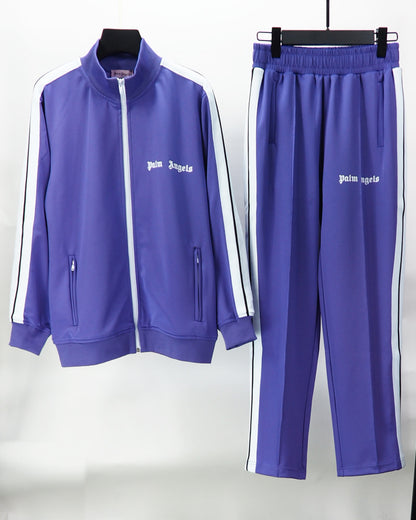 24SS Retro Trend Angel Color Block Embroidered Casual Jacket Top Jacket Set Long Pants Sweatshirt Trend