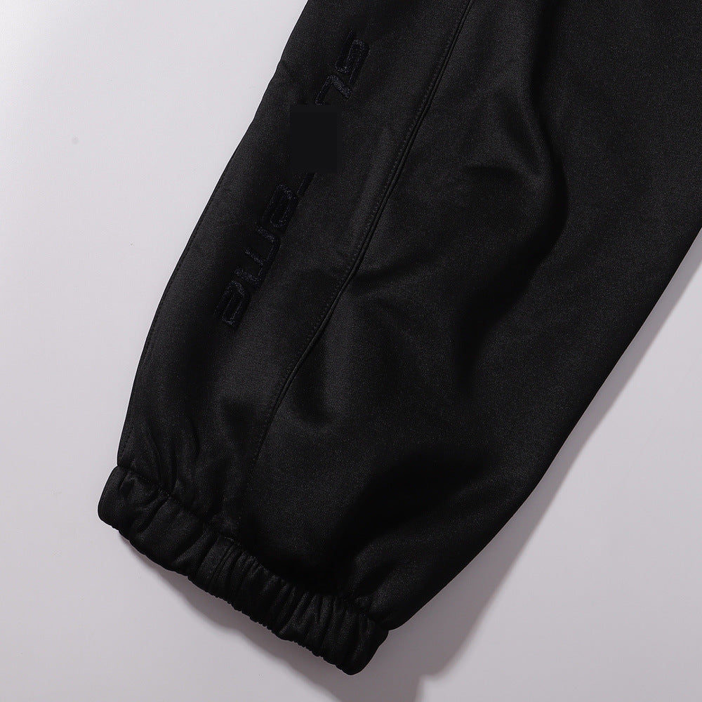 Gmabcd-sup Hoodie Collaboration Joe Loose Fit Autumn Winter Fleece Zipper Jacket Street Fashion Patchwork Hooded Sweatshirt