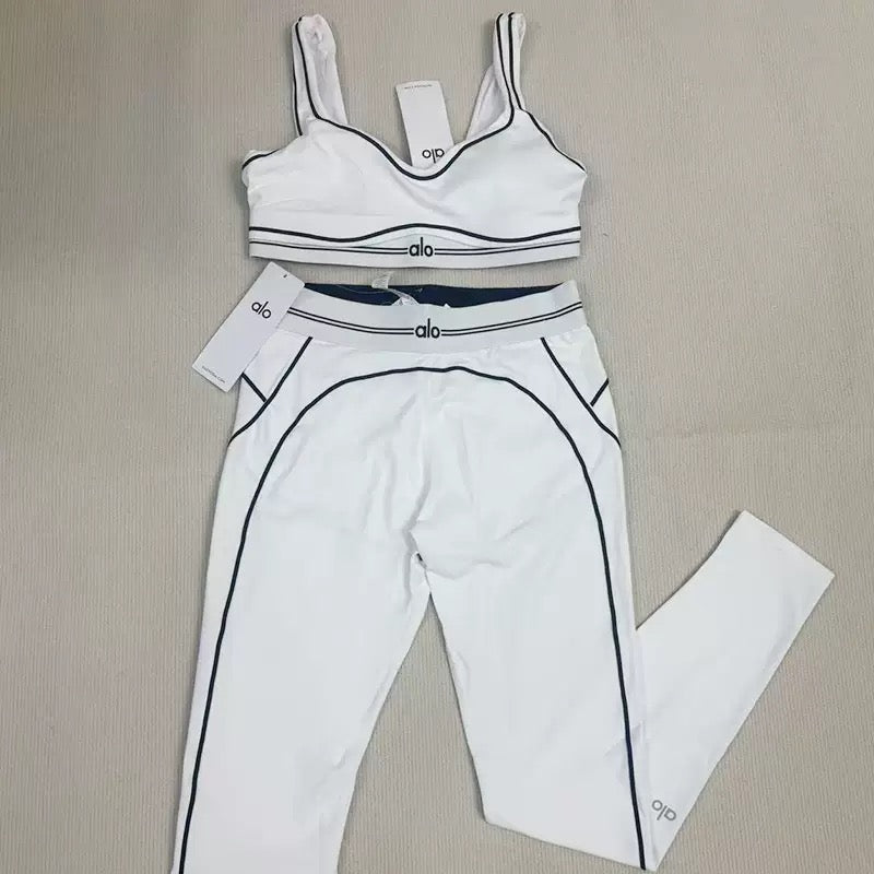 a-l-o Yoga Set High-Quality Sports Set Pilates Set AIRBRUSH HEART THROB BRA