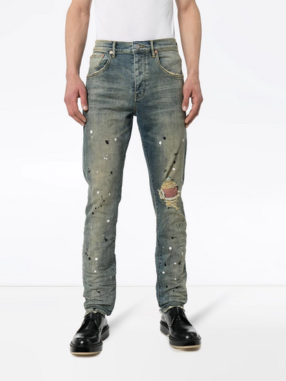 New York's emerging designers' distressed, vintage-inspired, high-street, slim-fit, stretch denim pants