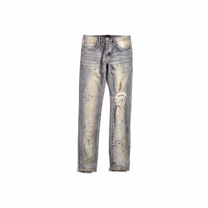 New York's emerging designers' distressed, vintage-inspired, high-street, slim-fit, stretch denim pants