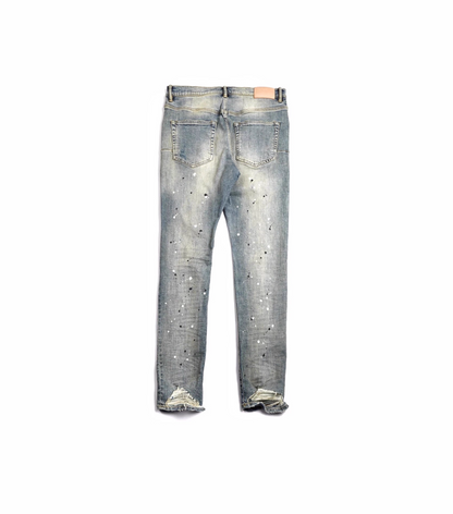 New York's emerging designers' distressed, vintage-inspired, high-street, slim-fit, stretch denim pants