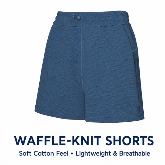 Women's Waffle-Knit Loose Yoga Shorts – Breathable Running & Fitness Shorts