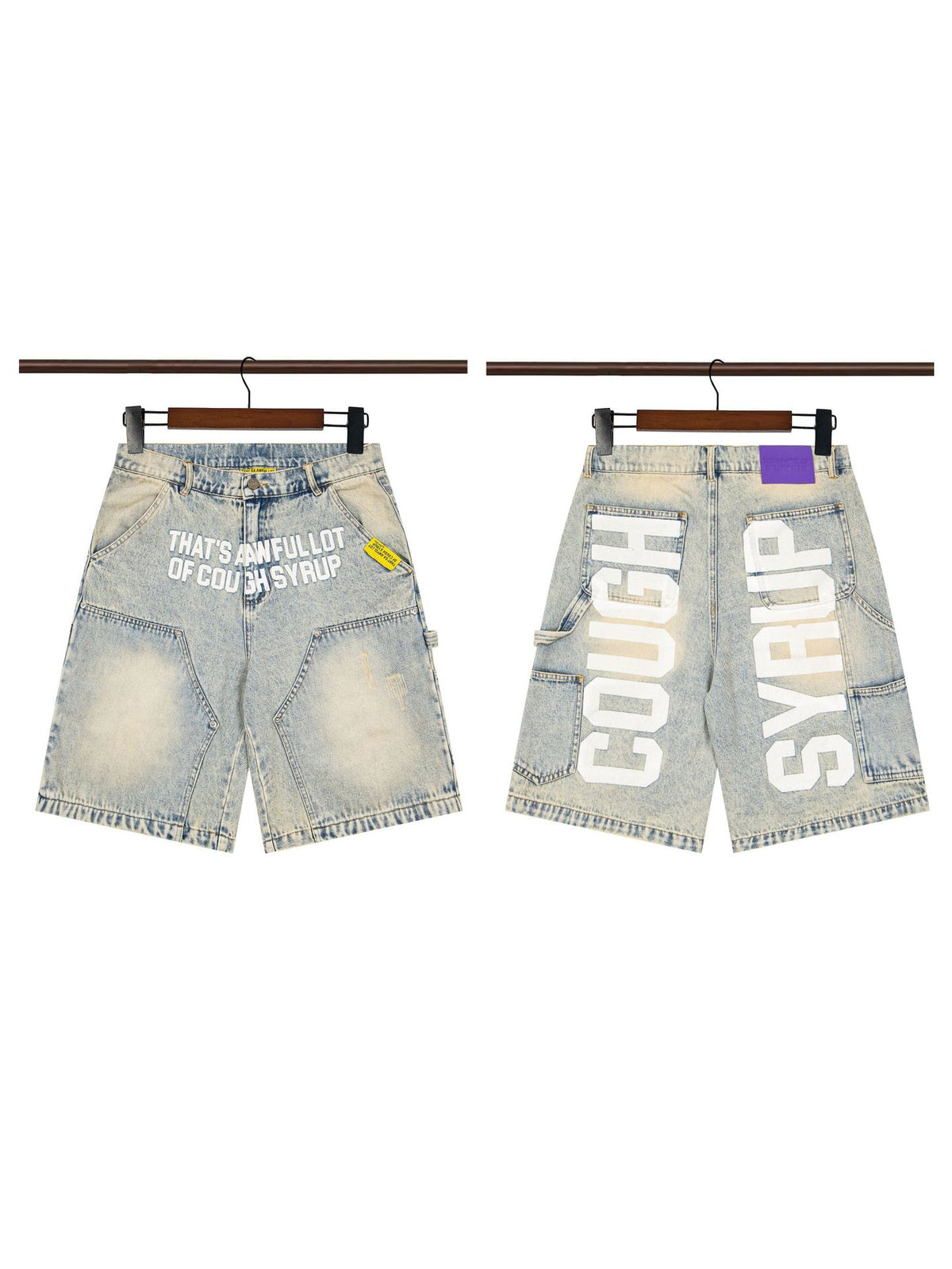That's A Awful Lot of Cough Syrup Rhinestone Washed Denim Streetwear Pants