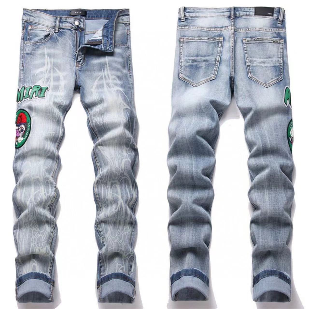 GMAM Heavy Craft Washed Distressed High Street Embroidered Unisex Jeans