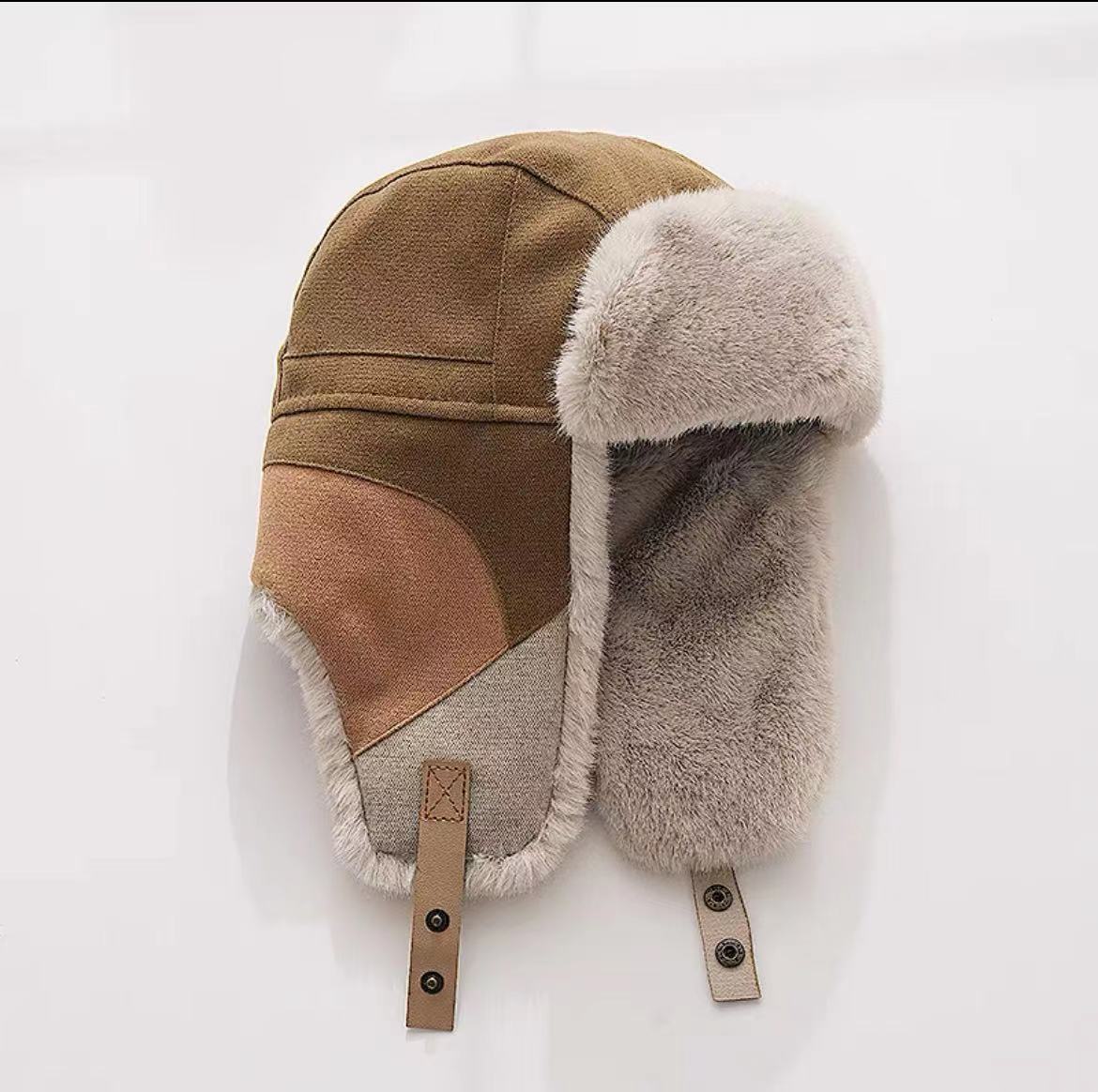 Ushanka Men and Women Riding Cold-Proof Autumn and Winter Fleece-lined Warm Riding Electric Car Windproof Earflaps Hat Cross-Border Foreign Trade