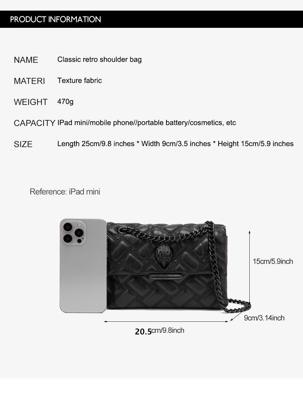 Eagle-head women's shoulder bag chain crossbody small bag