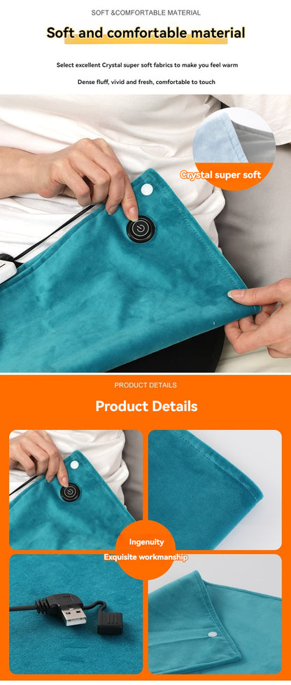 Graphene USB Hand Warmer Hand Warmer Solid Color Plush Multi-Purpose Thickened Portable Multi-Purpose Electric Heating Heating Mat