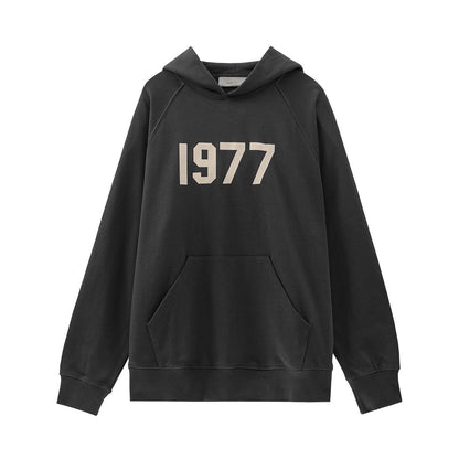 2025 New FOG 1977 Flocked Print Digital High Street European and American Style Sweatshirt Loose Casual Pants Unisex Set