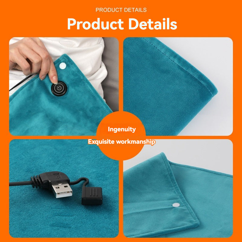 Graphene USB Hand Warmer Hand Warmer Solid Color Plush Multi-Purpose Thickened Portable Multi-Purpose Electric Heating Heating Mat