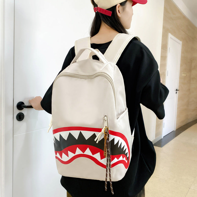 New Fashion Shark Backpack for Students, Large Capacity Outdoor Waterproof Lightweight Trendy Men's Backpack