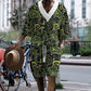 Graffiti Print Men's Three-Quarter Sleeve Short Sleeve Shorts Oversize Drop Shoulder Casual Set