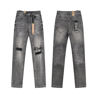 GMabcd Trendy KSUBI Men's Pants Casual Slim Fit Skinny Jeans Stretch Denim Pants