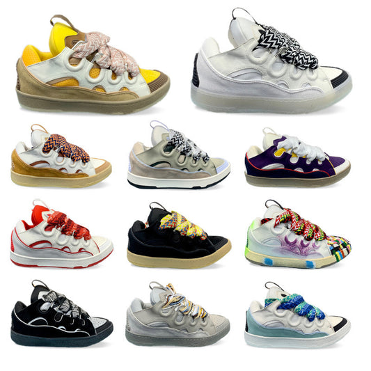 GMabcd Thick-Soled Lace-Up Dad Shoes Couple Training Shoes Casual Sneakers