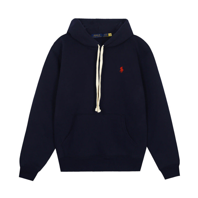 [High quality]RL Raffy Pony Logo Hoodie Women Pure Cotton Heavy Pullover Embroidered Hoodie Men Autumn Winter Couple Long Sleeve Hoodie