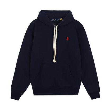 [High quality]RL Raffy Pony Logo Hoodie Women Pure Cotton Heavy Pullover Embroidered Hoodie Men Autumn Winter Couple Long Sleeve Hoodie