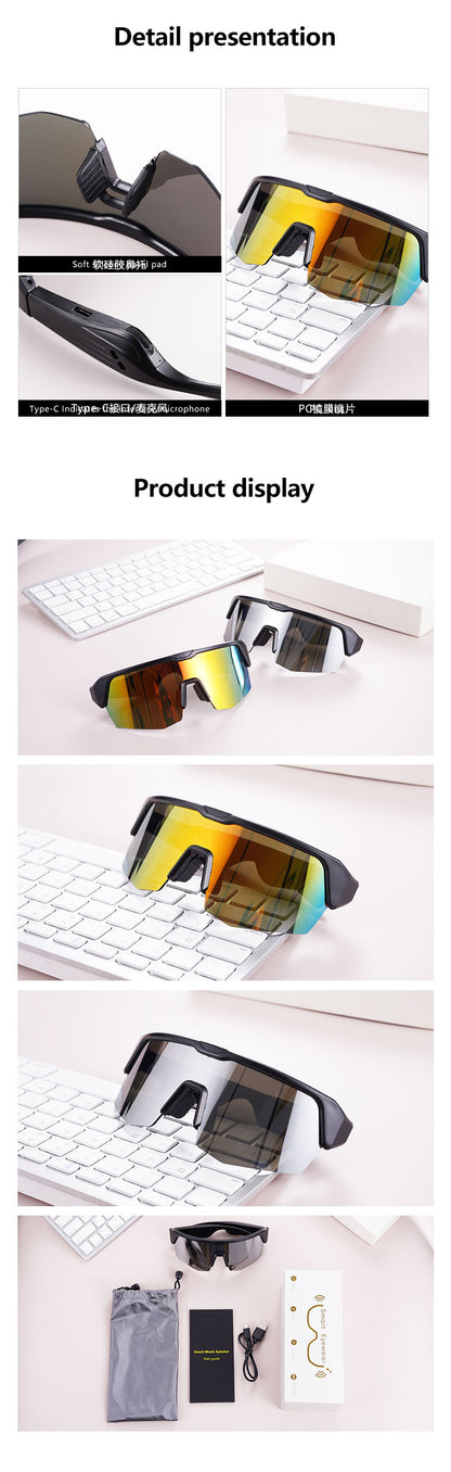 Outdoor Sports Sunglasses Smart Glasses Fashionable Cycling Bluetooth Glasses for Listening to Music and Calling Unisex