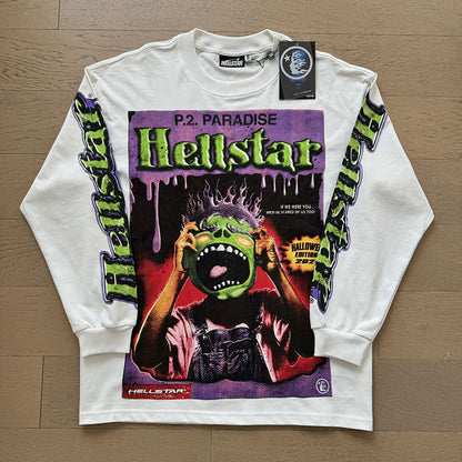 2025 Summer New American Fashion Brand Male and Female Couples Wear plus Size Loose Pullover Long Sleeve T-shirt Teenagers
