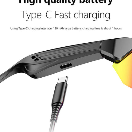 Outdoor Sports Sunglasses Smart Glasses Fashionable Cycling Bluetooth Glasses for Listening to Music and Calling Unisex