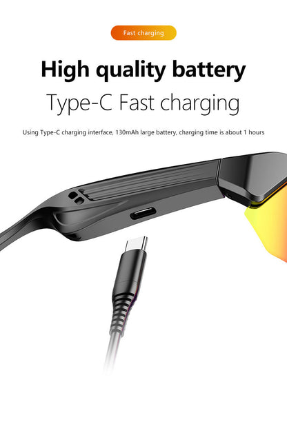 Outdoor Sports Sunglasses Smart Glasses Fashionable Cycling Bluetooth Glasses for Listening to Music and Calling Unisex