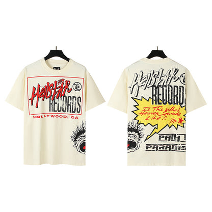 [4]2025 Summer New American Fashion Brand Male and Female Couples Wear plus Size Loose Pullover Short Sleeve T-shirt Youth Tee
