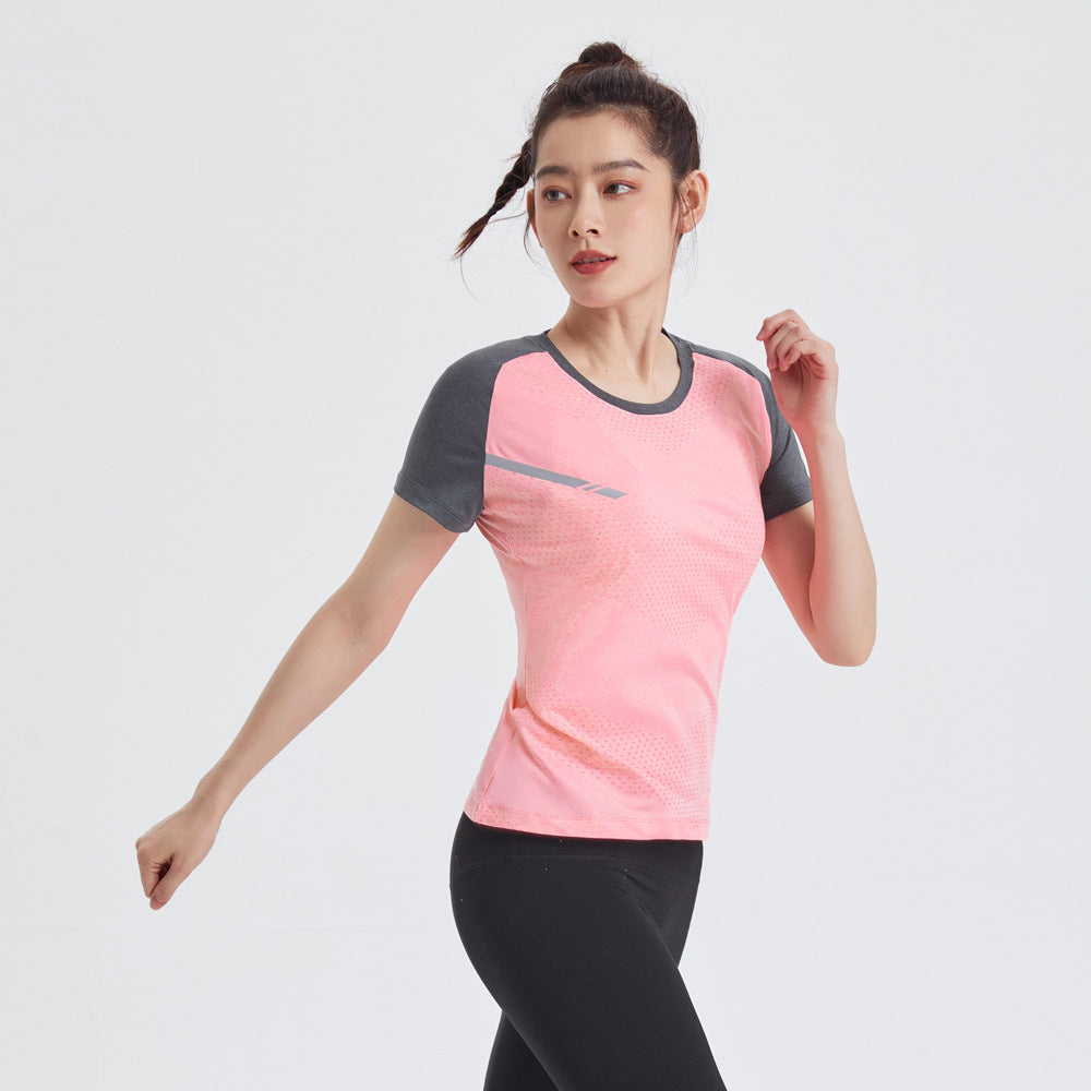 Unisex Breathable Lightweight Gym Short Sleeve Quick-Dry Top Fitness Sports Wear Ice Silk T-Shirt Stretch Short Sleeve