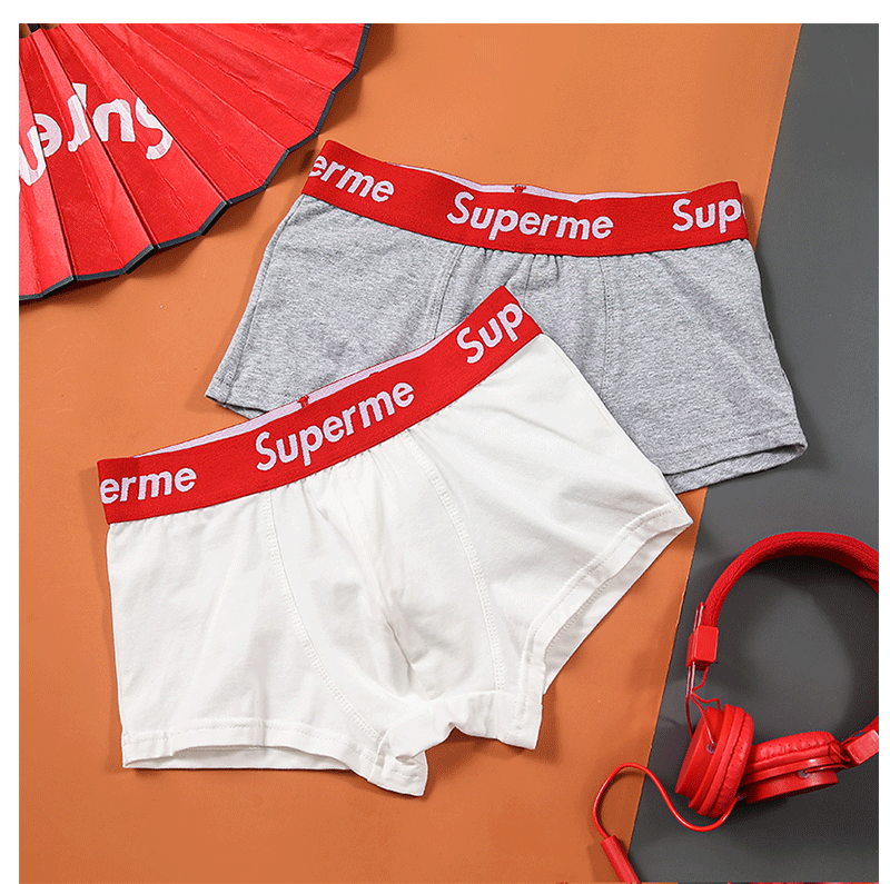 Men's Cotton Underwear Trendy Wide Waistband Mid-Rise Loose Breathable Youth Fashion Four-Corner Comfortable Large Sports Shorts