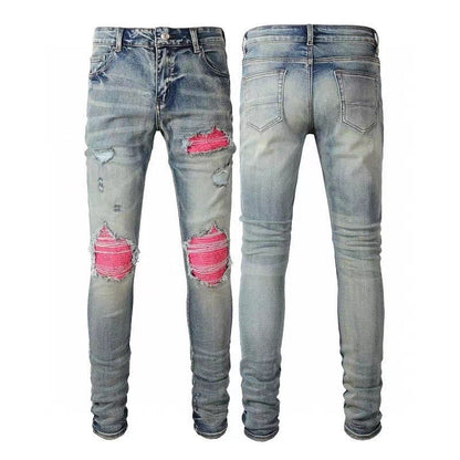 GMAM Heavy Craft Washed Distressed High Street Embroidered Unisex Jeans