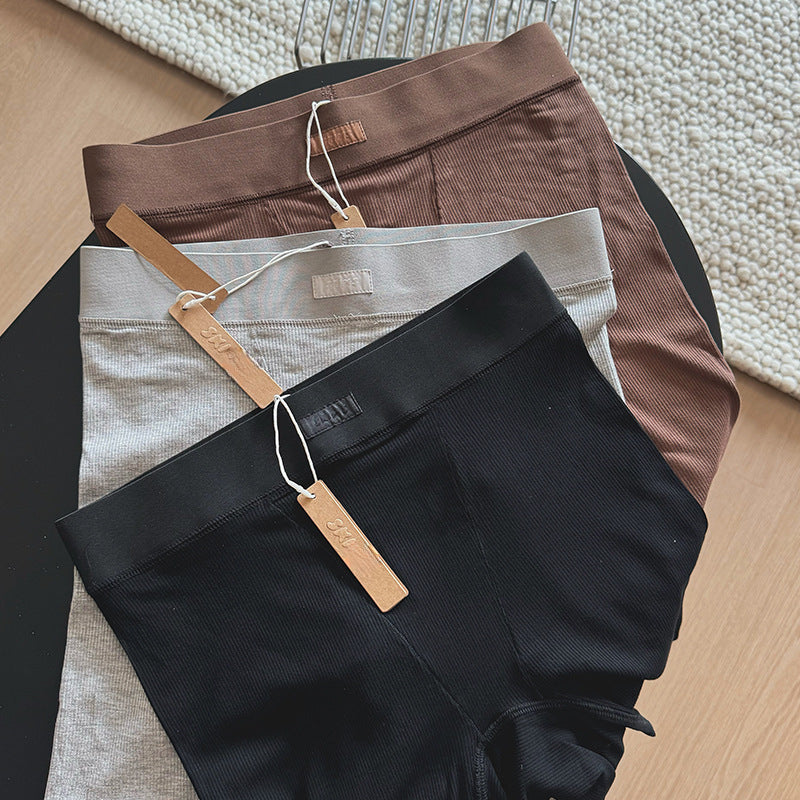 Ski** Kardashian Boyfriend European and American 2025 Women's Spring Sports Ribbed Shorts Slim Fit Spring Summer New Style