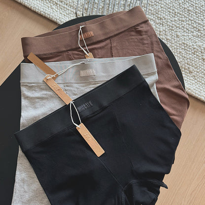 Ski** Kardashian Boyfriend European and American 2025 Women's Spring Sports Ribbed Shorts Slim Fit Spring Summer New Style