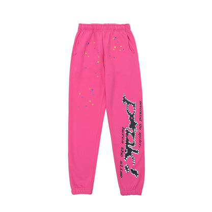 Sp55der High Quality Spider Web Foam Letter Loose Men's and Women's Suits Pants
