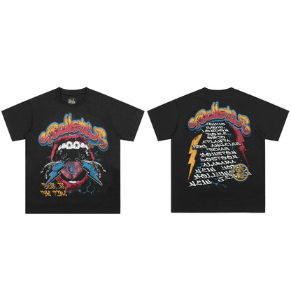 2025 Summer New European and American Trendy Brand Unisex Couple's Plus Size Loose Pullover Short Sleeve T-Shirt Youth Tee