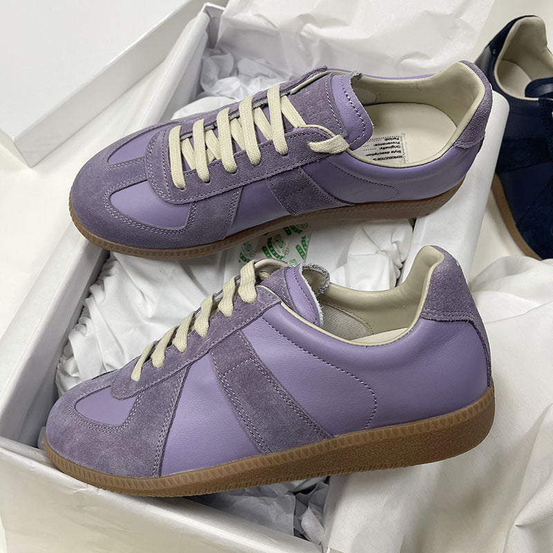 GMabcd mm6 Dexun Shoes for Women 2025 New Model Top Layer Cowhide Raw Rubber Sole Comfortable Casual Sneakers for Men and Women