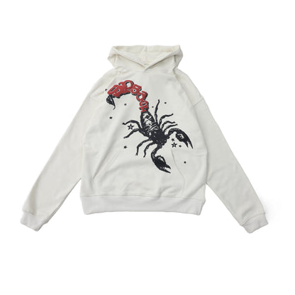 Fashion Versatile Sweatshirt Unisex Design Chest Scorpion Print Casual Hoodie