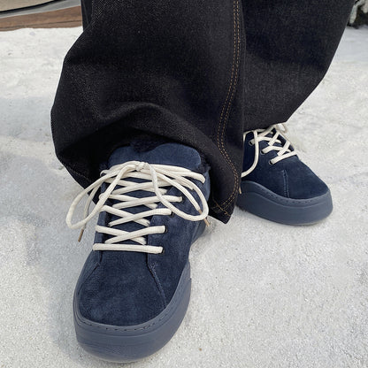 Men's Shoes 2025 Winter New Trend Retro Casual Versatile Thick-Soled Sports Loafers Warm