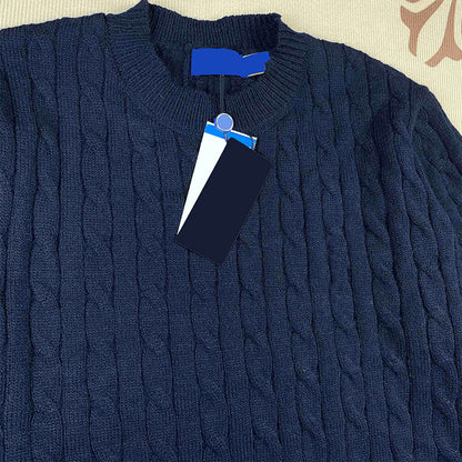 RL Sweater Women Embroidered Round Neck Knitwear Men Autumn Winter Warm Cable Couple