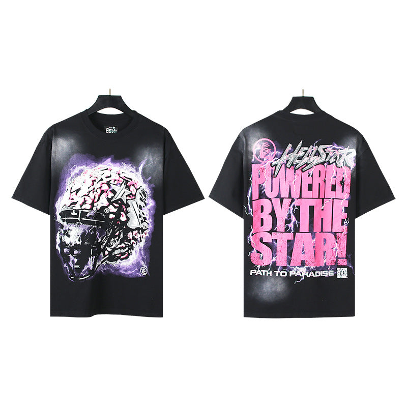 [2]2025 Summer New American Fashion Brand Male and Female Couples Wear plus Size Loose Pullover Short Sleeve T-shirt Youth Tee