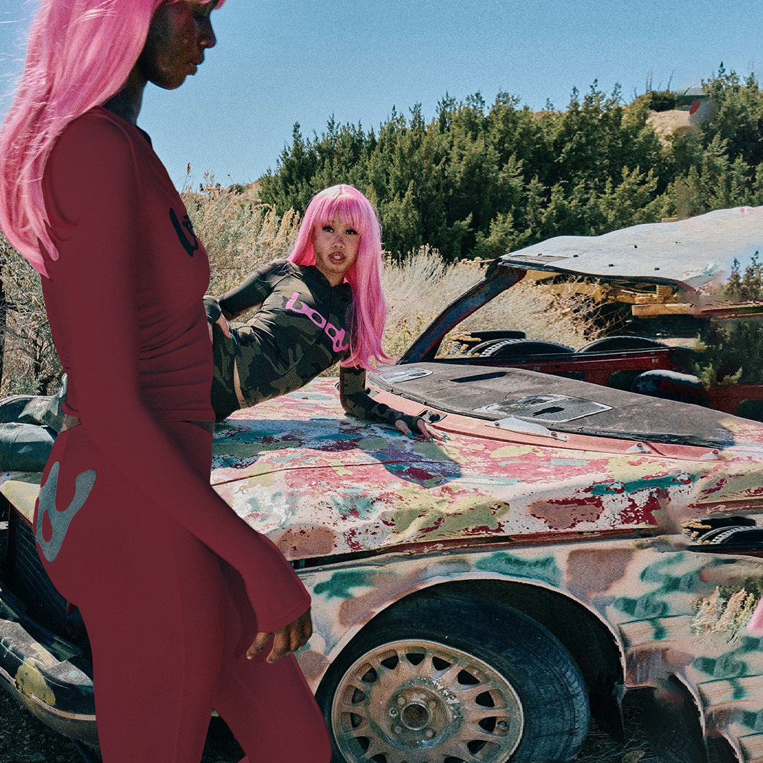 2025 Autumn Women's New Fashion Hooded Camouflage Print Long Sleeve Sports Trendy Slim Fit Long Pants Two-Piece Set