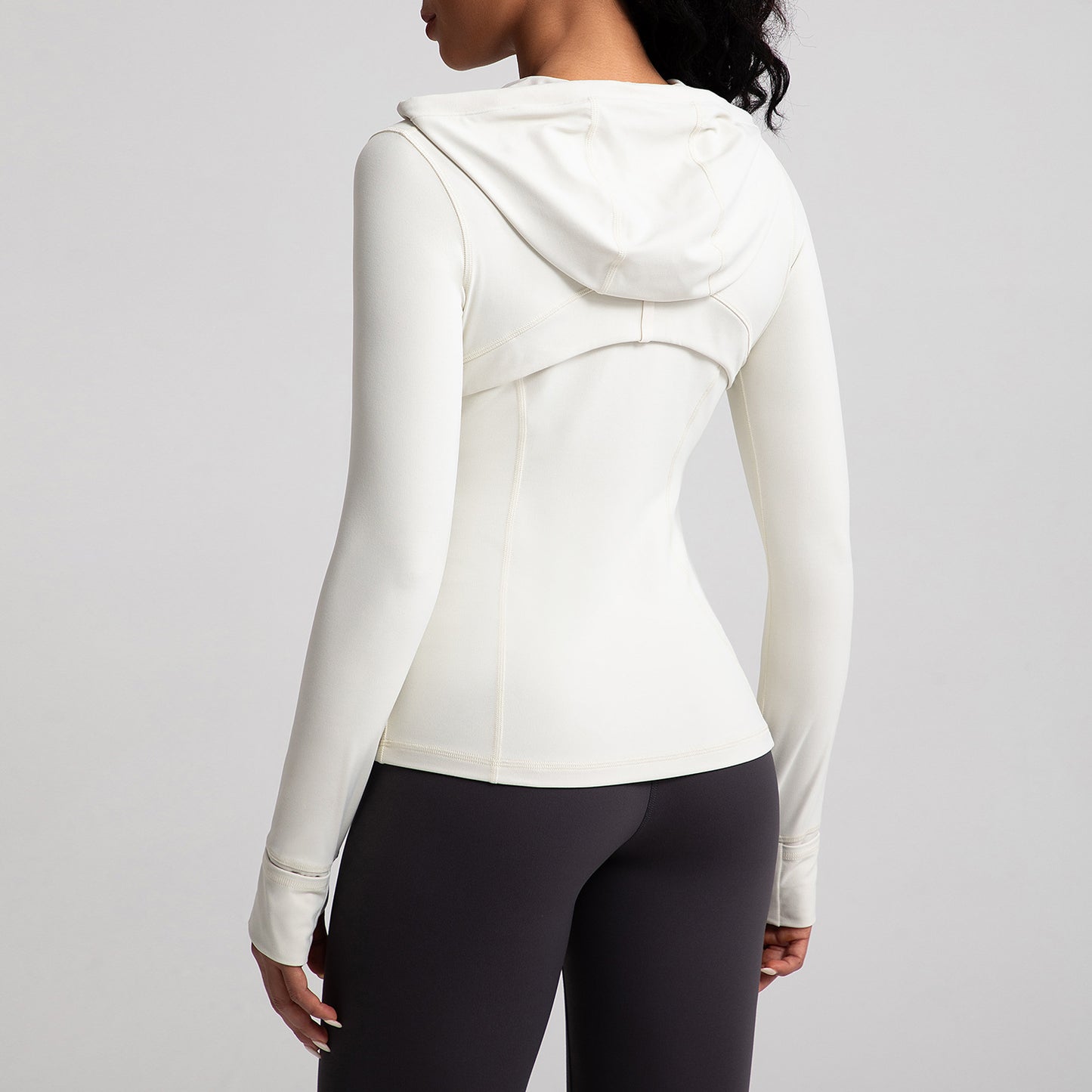 Athena Liu hooded yoga jacket for women, slim fit, zipper, running, fitness, sports jacket