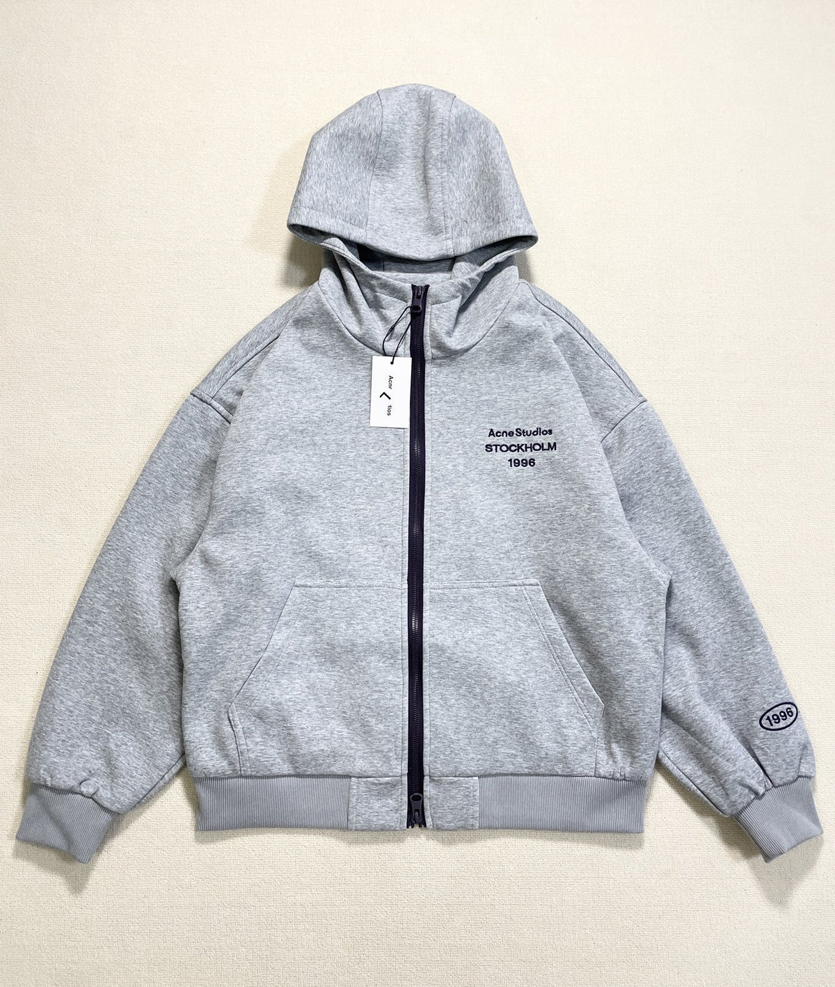 1996 Embroidered Logo Letter Zip-Up Loose-Fit Unisex Hooded Sweatshirt (Part 2)