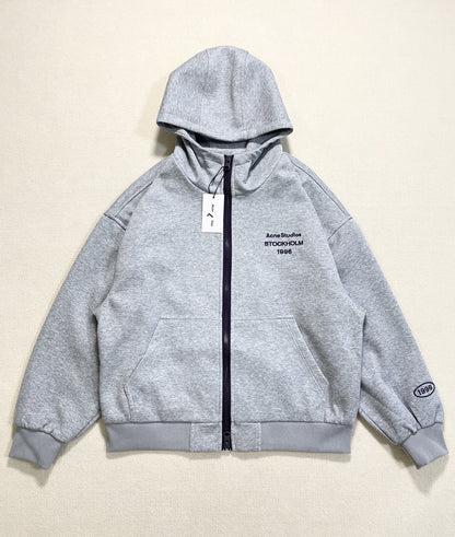 1996 Embroidered Logo Letter Zip-Up Loose-Fit Unisex Hooded Sweatshirt (Part 2)