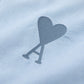 Trendy Brand Am* Small Heart Embroidered Shirt Casual Loose Fit Unisex Couple Style Amy Cotton Long Sleeve Top