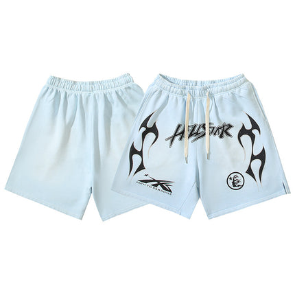Washed Vintage Casual Shorts 2024 Summer New European and American Trendy Brand Five-Point Shorts