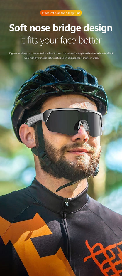 Outdoor Sports Sunglasses Smart Glasses Fashionable Cycling Bluetooth Glasses for Listening to Music and Calling Unisex