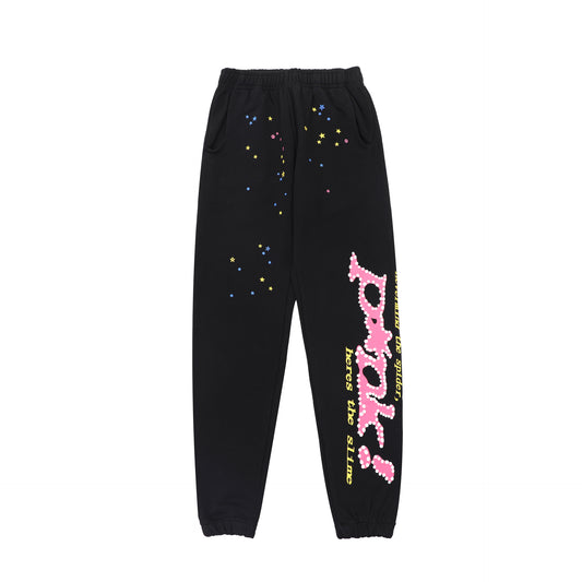 Sp55der High Quality Spider Web Foam Letter Loose Men's and Women's Suits Pants